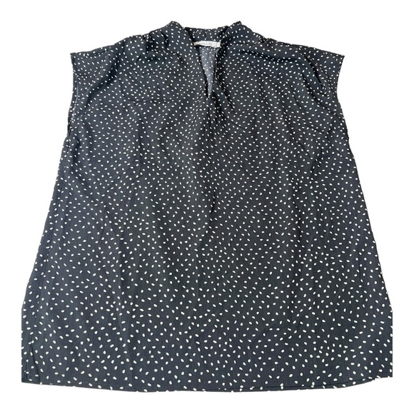 Boxy Black White Polka Dot Blouse Stand Up Collar by Lush‎ Womens Small NWOT - Picture 3 of 15